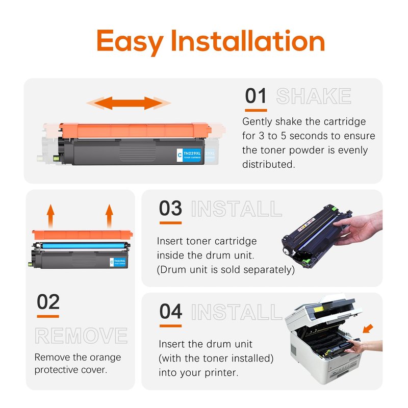 Jeostarky TN229XL TN229 Toner 5-Pack High Yield Replacement for Brother TN229 TN229XL Toner Cartridge Compatible with Brother MFC-L3780CDW MFC-L3720CDW HL-L3280CDW HL-L3220CDW HL-L3300CDW HL-L3295CDW
