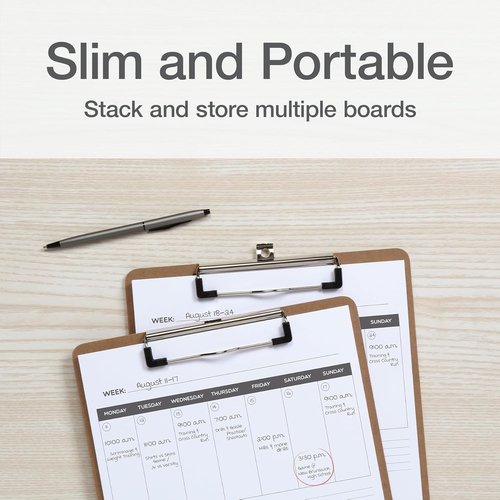 Oxford Brown Clipboards - Durable Metal Clip with Plastic Corners | 12.5" x 9" | 6 Pack