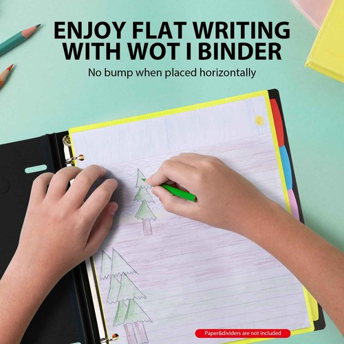 WOT I 12 Pack Telescoping 3 Ring Binder(0.75"), Expandable Flexible Binder - Patented Design for Easy Portability, Holds 160 Sheets, for School, Office&Home Organization, Black