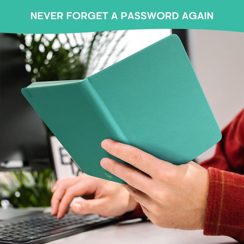 Taja Password Keeper Book with Alphabetical Tabs, Small Password Books for Seniors, Password Notebook for Internet Website Address Log in Detail, Password Logbook to Help You Stay Organized - Aquamarine