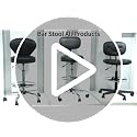 KLASIKA Black PVC Faux Leather Drafting Chair Rolling Stool 36in Adjustable Back/Foot Rest