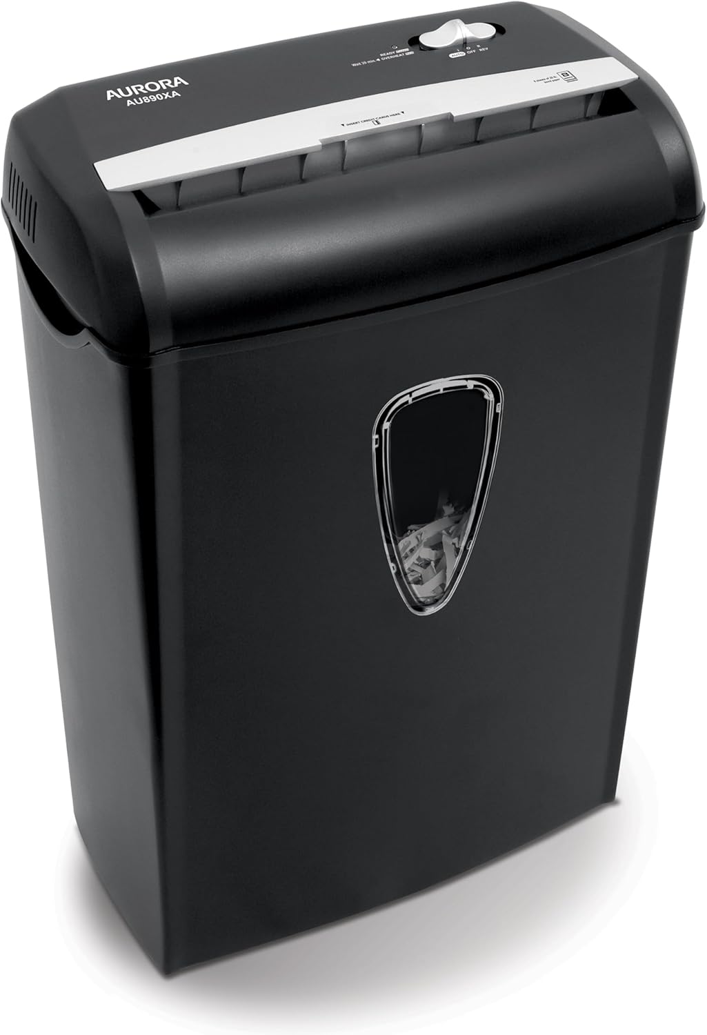 Aurora AU890XA 8-Sheet Crosscut Shredder - Efficiently Shreds Paper & Credit Cards | Includes Wastebasket