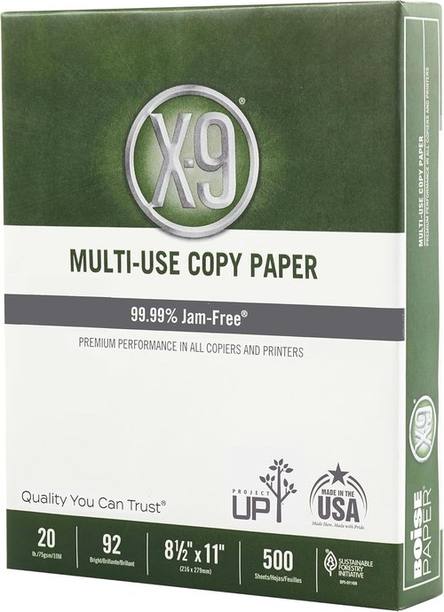 (8.5"" x 11"" Letter) - X-9 Multi-Use Print & Copy Paper, White, Brightness 92, Pallet of 40 Cases- 200,000 Pages Total