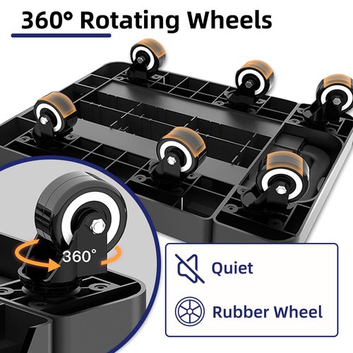 Folding Hand Truck, 500LB Heavy Duty Collapsible Dolly Cart,Folding Luggage Cart, Lightweight Hand Truck Dolly with 6 Wheels & 2 Elastic Ropes, Ideal for Luggage, Travel, Moving, Shopping, Office