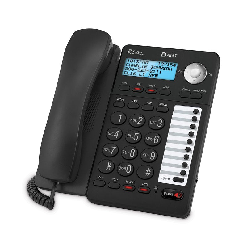 AT&T 2-Line Corded Speakerphone with Caller ID/Call Waiting, 3-Party Conferencing, 18 Number Speed Dial and Auto Line Selection (Speakerphone)