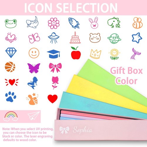 Spricoz 15pcs Personalized Pencils with Gift Box - Back to School Supplies for Kids - Custom Pencils Bulk with Name Text Logo - #2 Triangular lápices - Back to School Gifts for Students Teachers