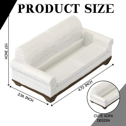 Geelin 2 Pcs Sofa Business Card Holder for Desk Modern Rubber Card Business Postcard Organizers Cute Office Desktop Accessory for Women Men Gift