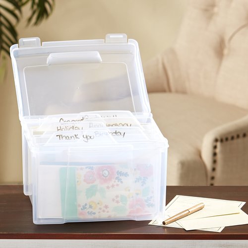 The Lakeside Collection Card File Box with 6 Dividers