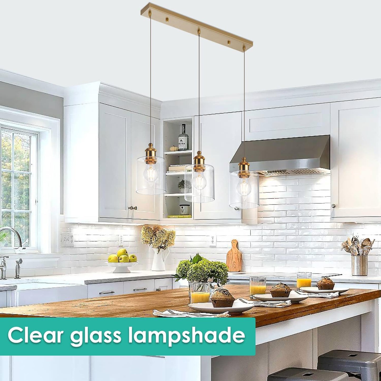 1 Pack Seeded Clear Glass Lamp Shade Replacement Glass Shade for Pendant light, Floor lamp, Desk lamp,Wall Sconces and Bathroom Vanity lights.1-5/8-Inch Fitter Opening