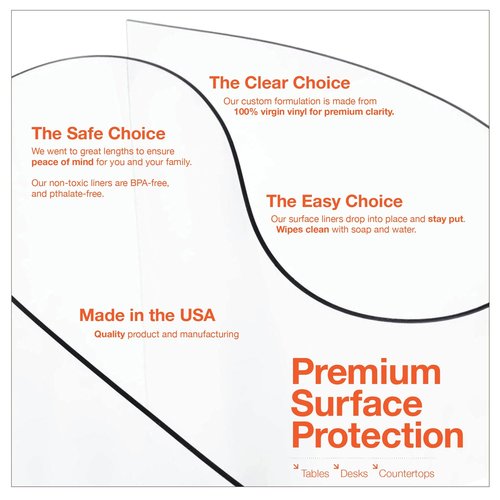 ExactMade - Clear Table Protector, USA Made, Safe, 18 x 24 Inch (2 Count), 2mm Thick Ultra Smooth Vinyl, Clear Desk Cover Protector for Office Desk, Table Cover Custom for Wooden Table