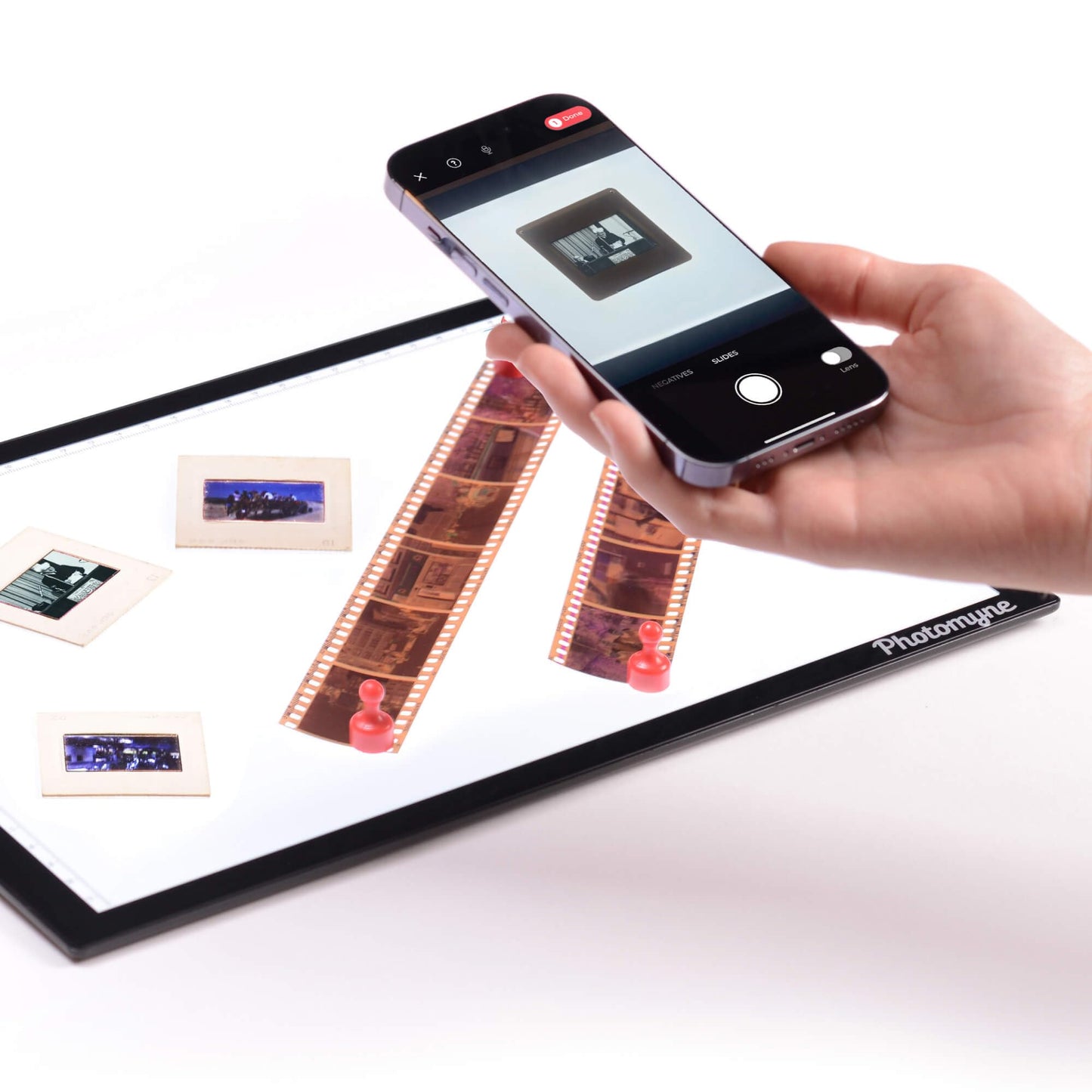 Photomyne A4 Slide Viewer | Light Pad Backlight | Negative Viewer | Film Negatives & Old Slides Scanning Light Box | Hands-Free Ultra-Thin Ultimate Brightness (Includes USB Adapter) - Black