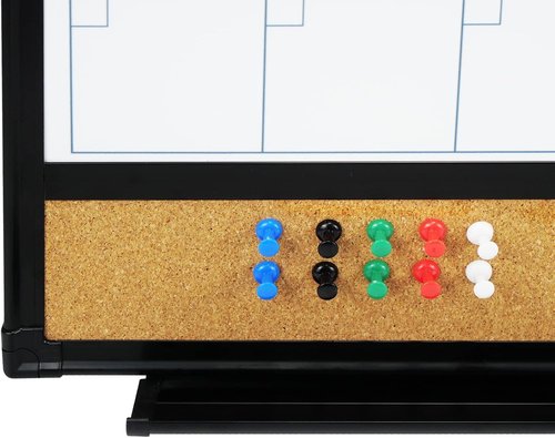 JILoffice Magnetic Calendar Whiteboard & Bulletin Corkboard Combo - 24x18 Inch, Black Aluminum Frame, 2 Pack