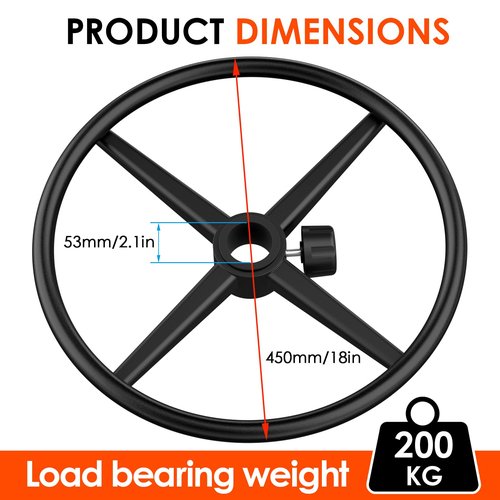 Loodmeo Black 18" Chrome Foot Rest Ring for Drafting Stool or Office Chair,Piston Foot Ring,Foot Rest for Office Chair(Black, 18'')