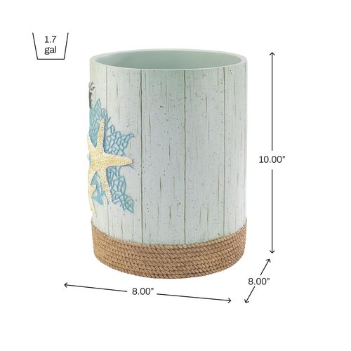 Avanti Linens - Waste Basket, Decorative Trash Can, Coastal Inspired Bathroom Decor (Beachcomber Collection)