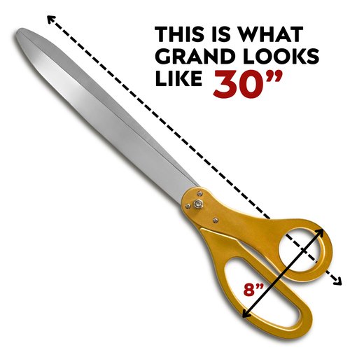 Extra Large Grand Opening Scissors – 30 Inch Gold Ceremonial Scissors for Ribbon Cutting Grand Opening Golden Shears for Special Event Giant Shears Gold for Inauguration and Ceremony