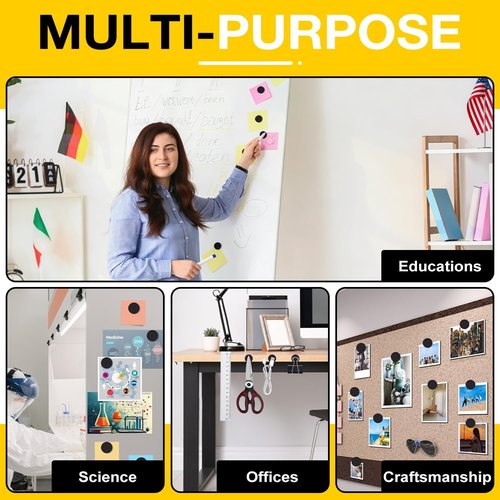 DIYMAG Magnetic Dots - 300Pcs Adhesive Backing Round Stickers for Crafts | 0.8 x 0.04 Inch
