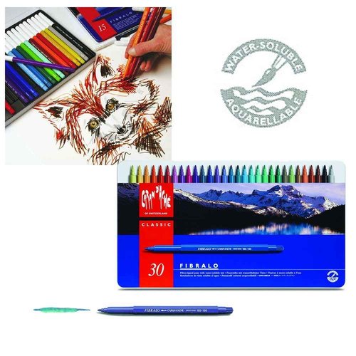 Caran D'ache Fibralo Fibre Tipped Pens, Set/30