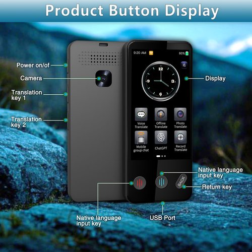 Language Translation Device, Two Way Real-Time Voice Translation, Support 138 Languages, Offline & Recording & Photo Translation, Portable Translation for Travel/Business/Study