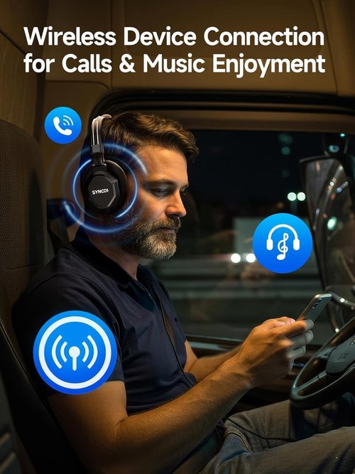 SYNCO Xtalk XMax5 X5 Wireless Intercom Headset System, 2.4GHz Dual-Ear Headsets 500m/1640ft with Noise Reduction for Team Communication, Movie Shoot, Live Show Stage Performance (5PCS)