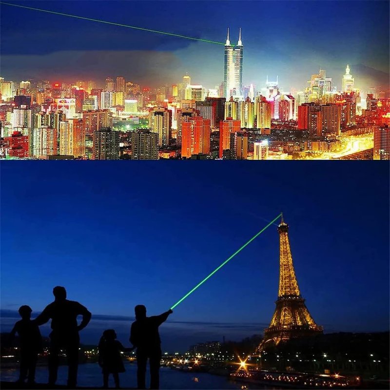 IVVTRYI Long Range High Power Tactical Green Beam Flashlight Laser Pointer rechargeableUSB Laser Pointer Cat Toys with Star Cap Adjustable Focus for Teaching Outdoor Hunting
