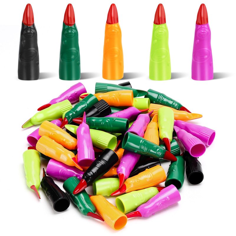 50 Pcs Witch Fingers Multicolor Finger Pointers for Reading