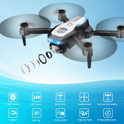 Drone with Camera 1080P FPV Foldable Drone for Beginners, Mini Drone with Altitude Hold, One Key Take Off/Land, Trajectory Flight, 3D Flip, 3 Speeds, Gravity Control,Toys for Boys Girls X61