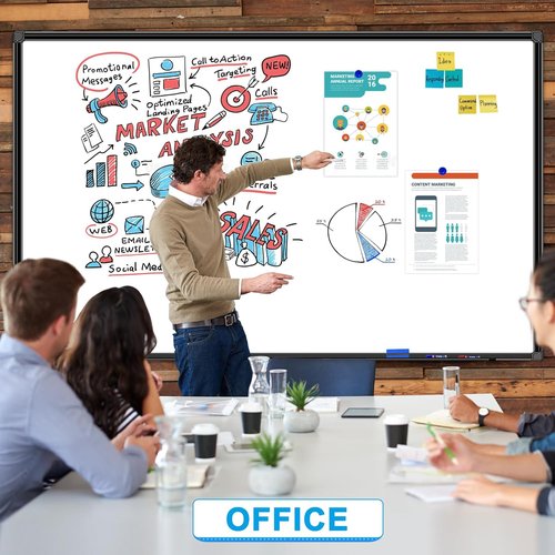 H-Qprobd Magnetic Dry Erase Board - 72"x48" Large Whiteboard with Black Aluminum Frame for Home, Office & Classroom
