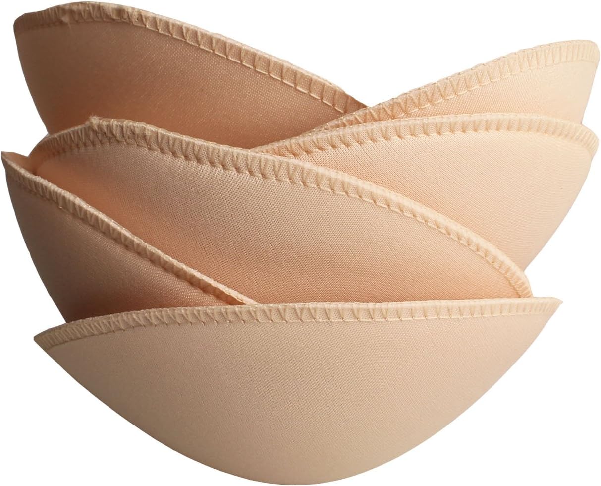TopBine Round Soft Bra Inserts - Removable Sport Bra Cups for Mastectomy & Swimsuit Use | 3 Pairs