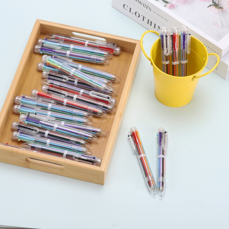 Ohlove 25Pcs 6-in-1 Retractable Ballpoint Pens for Office School Supplies Students Children (0.5mm)