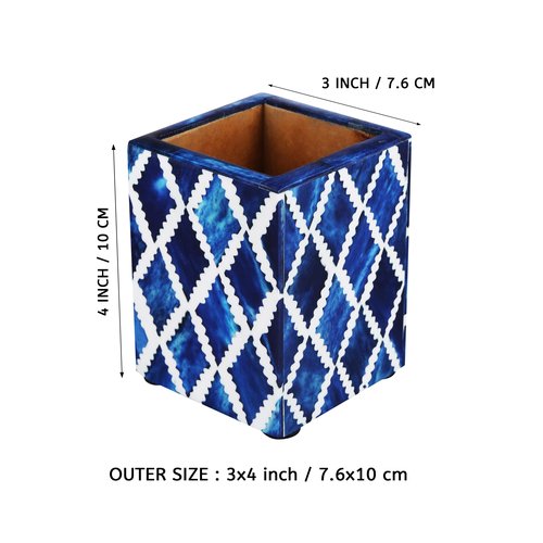 Handicrafts Home Pen Holders Organizers - Pencil Holders and Organizers for Desk - Diamond Blue