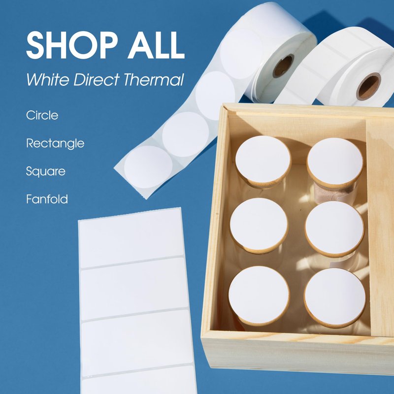 Spartan Industrial - 2" X 1” Direct Thermal Labels (13000 Count, 10 Rolls) - Perforated UPC Barcode Stickers, SKU Labels, Address and Mailing - Compatible with Zebra and Rollo Printers