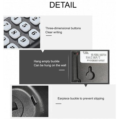 Landline Phone - Durable Corded Phone for The Office. Mini Phone uses HD Sound Chips, Making The Sound Clearer. It is Suitable for Office and Home use, and More.(White)