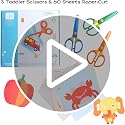 Toddler Safety Scissors 3-Pack with 60 Craft Sheets - Kids Craft Set for Ages 2-5