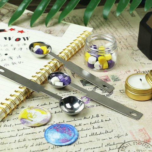Skiennix 12Pcs Stainless Steel Wax Seal Spoons - Melting Spoon Scoop with Handle for DIY Craft, Silver