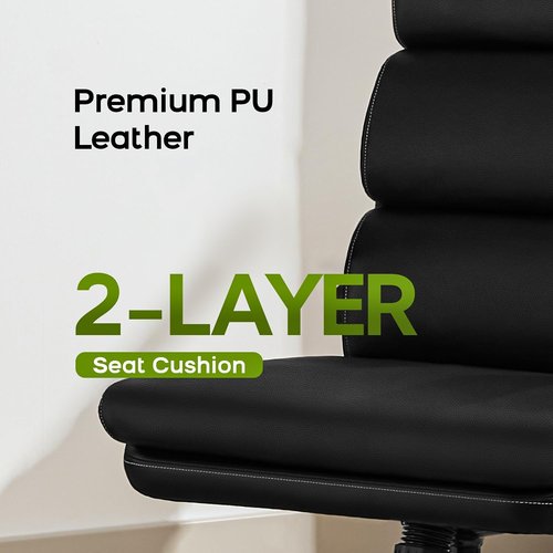 Skiennix Adjustable Office Chair - Ergonomic Mid Back Support with Padded Armrests | Black