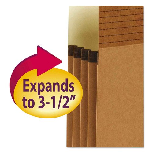 Smead Easy Grip® File Pocket, Straight-Cut Tab, 3-1/2" Expansion, Legal Size, Redrope, 25 per Box (73210)