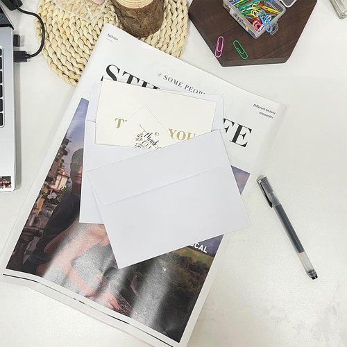 Skiennix A6 Invitation Envelopes - 200 PCS 4.7x6.5 in | Windowless Design, Quick Self-Seal, 120GSM White Paper