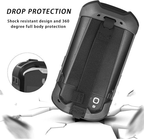 IYOUBOL Rugged Protective Bumper Case with Hand Strap for Zebra TC51/TC52/TC56 - Black