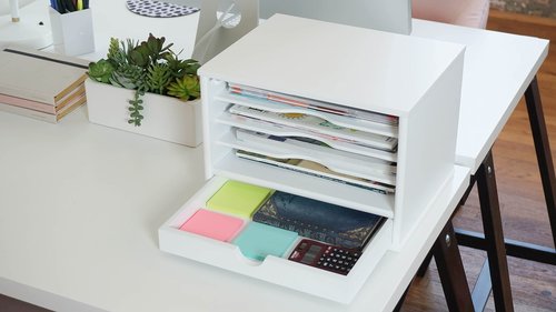 Victor W4720 Pure White Desktop Organizer