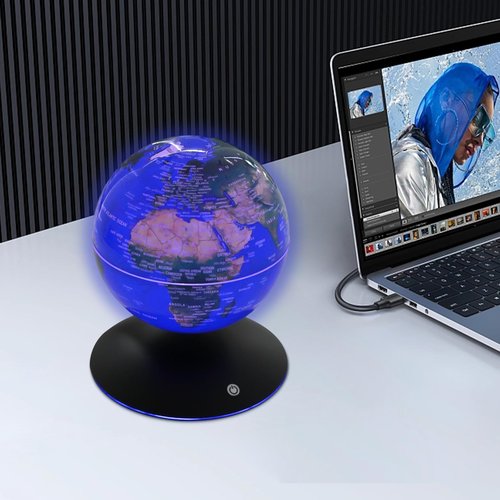 Gdrasuya10 Magnetic Levitation Globe Anti Gravity Rotating Floating Globe World Map LED Light Geographic Globes 6 Inches Educational Gift with Touch Switch Long Power Cord Low Energy Consumption