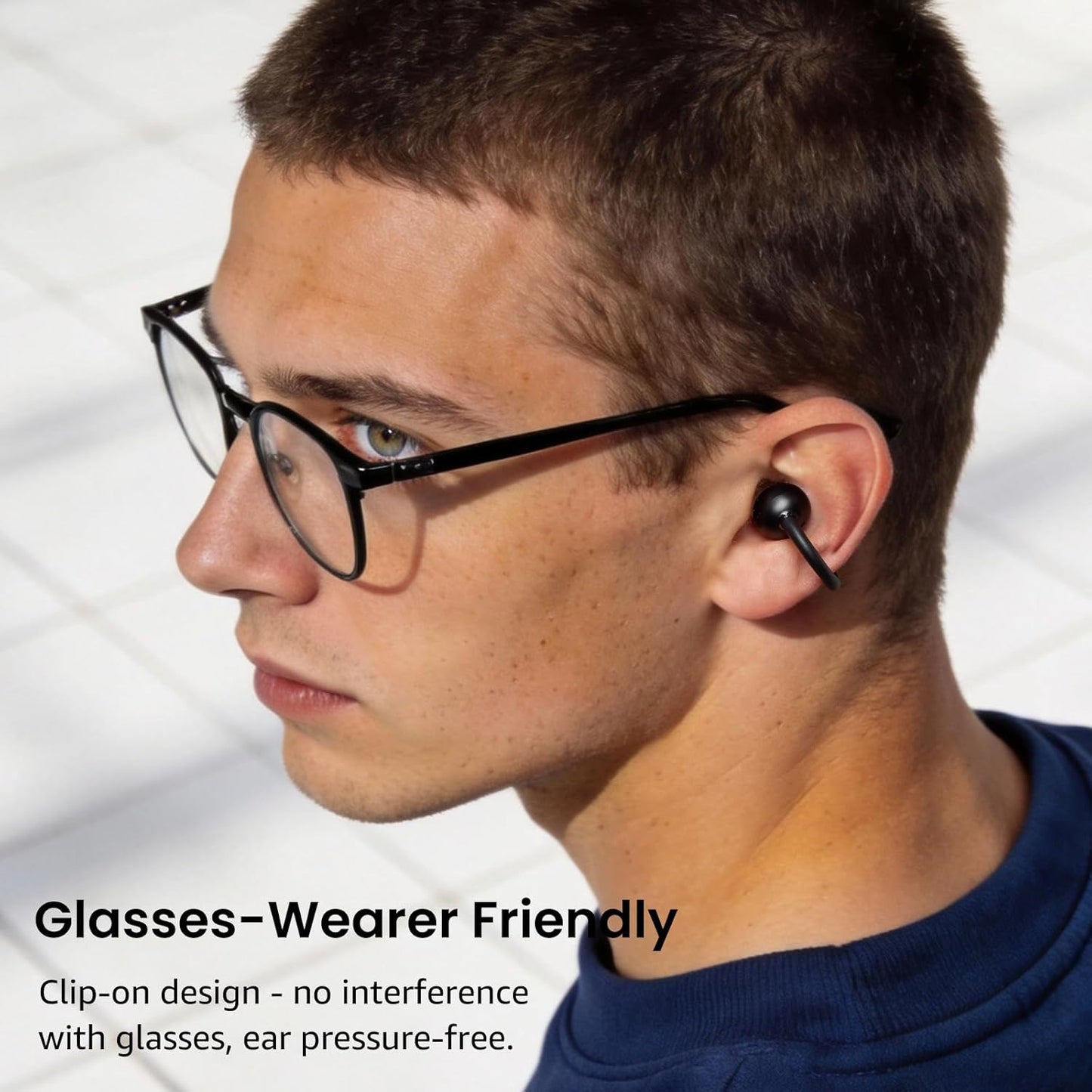 TOZO OpenEarRing Wireless Earbuds - Lightweight Comfort with 40H Playtime & Smart Display | Black