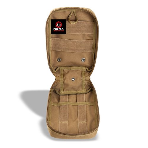 Orca Tactical First Aid Molle Medical Pouch- Heavy Duty IFAK Pouch - Empty Medical Organizer for Military, EMTs, Law Enforcement, Camping, Hiking (Coyote)