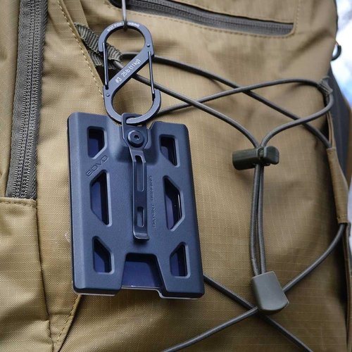 GOVO T4 Badge Holder Wallet - Durable Polycarbonate ID & Credit Card Holder with Metal Clip | Black, 4 Card Slots