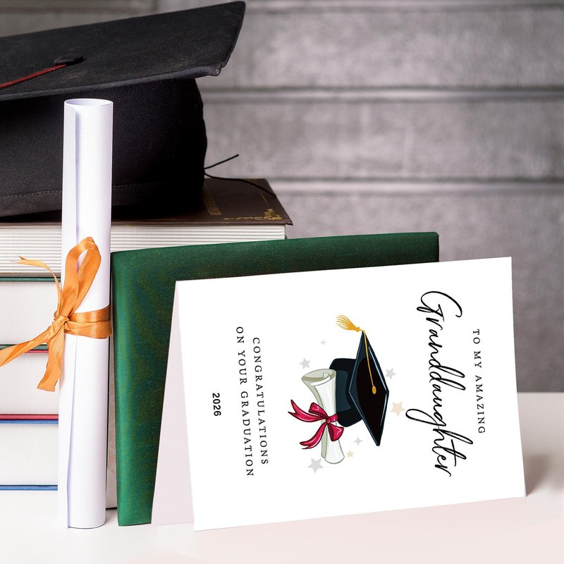 tiangqiwoole Graduation Card for Granddaughter 2026 Proud Grandparents Congrats Greeting Inspirational Gift for High School or College Achievement (Granddaughter)