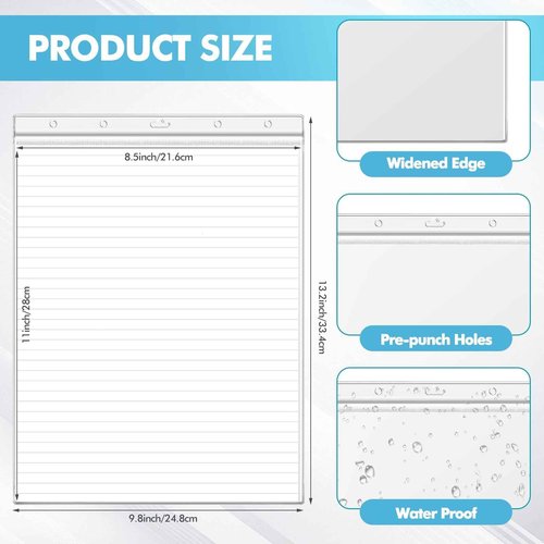 Outus 30 Pcs 8.5" x 11" Job Ticket Holders Page Protectors Waterproof Document Holder Heavy Duty Dry Erase Pocket for Documents, Photos, and Wall Sign Display