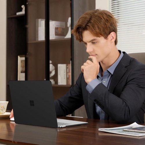 MOSISO Surface Laptop 13-Inch Case - Protective Hard Shell & Screen Protector - Black