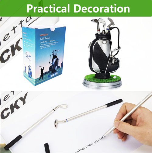 Golf Gifts for Men - Ideal Stocking Stuffers for Adults, White Elephant Gifts for Golfers, Dad, Him, Coworkers, Boss on Christmas & Birthday - Funny Golf Pen Holder, Home Office Decor Desk Accessories
