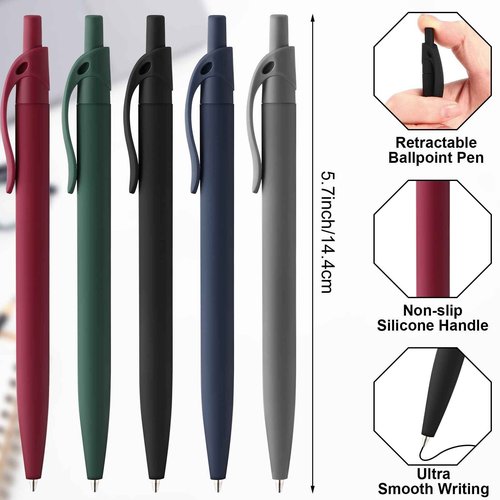 Resholder 300 Pack Black Pens Bulk Retractable No Bleed Click Black Ink Smooth Writing Ballpoint Pens for School Office Supplies, 1.0mm