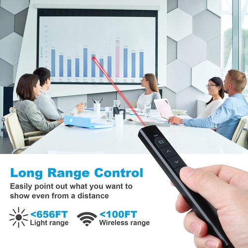 (4 Units) Wireless Presenter Remote, Presentation Clicker with Hyperlink & Volume Remote Control PowerPoint Office Presentation Clicker for Keynote/PPT/Mac/PC/Laptop