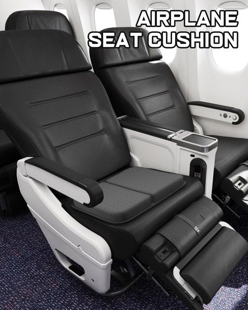 JarryStart Gel Travel Seat Cushion, Portable Airplane Seat Cushion, 14.5" x 10.5" Thick & Foldable for Airplane Seats, Office Chair, Camping, Bleachers, Flights, Commute (Dark Grey)